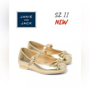 JJ Janie and Jack sz 11 NEW Metallic Bow Ballet Flat